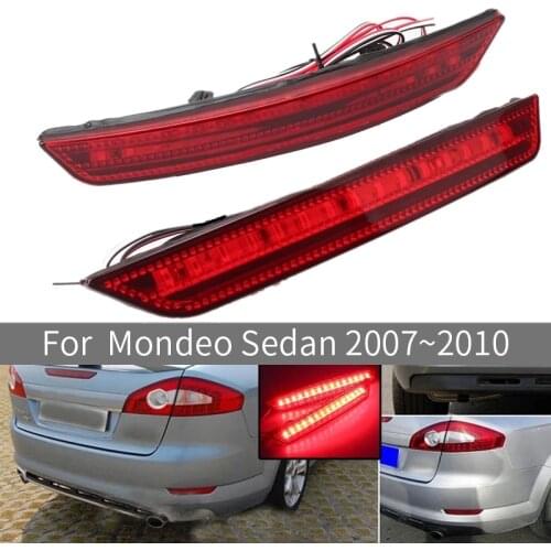 2Pcs Car LED Rear Bumper Reflector Light for Ford Mondeo Sedan 2007-2010 Tail Brake Stop Car Light Fog Lamp