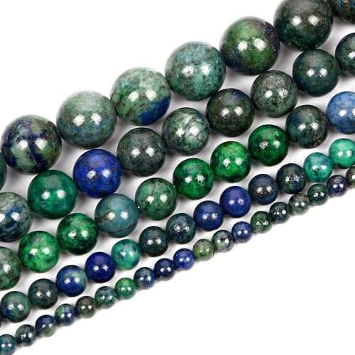 4-12mm Natural Stone Beads Round Smooth Phoenix Lapis Lazuli Loose Beads Jewelry Making DIY Charm Bracelet Necklace Handmade