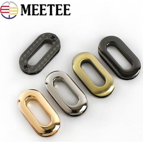 10pcs Meetee 19mm Metal Oval O D Ring Eyelet Buckles Screw for Hangbag Belt Strap Hook Clasp Accessories DIY Leather Craft BF328