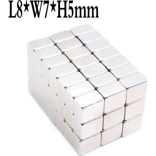 5/20/50/100Pcs 8x7x5 Neodymium Magnet 8mm x 7mm x 5mm N35 NdFeB Block Super Powerful Strong Permanent Magnetic imanes