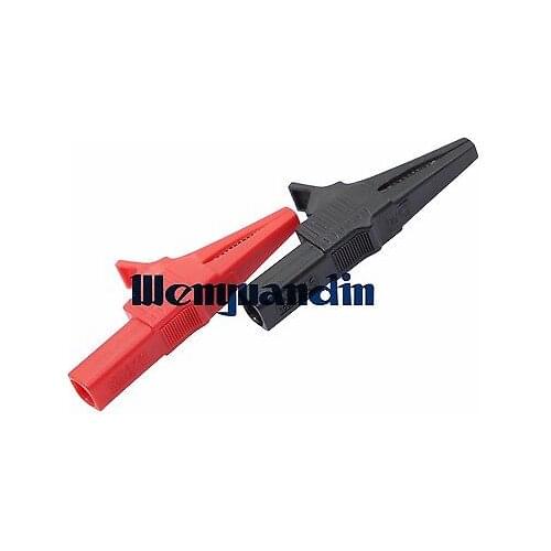 5x Full Insulated Alligator Crocodile Clip Coated Test Jumper Probe Connection For 4mm Banana Plug CL4262