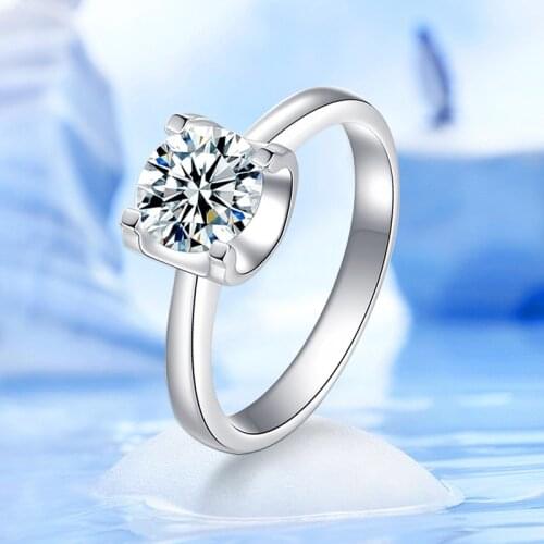 925 Silver Ring Custom Wedding Diamond Ring Moissanite Diamond Ring Platinum Ring Classic Simulation Diamond Rings For Women