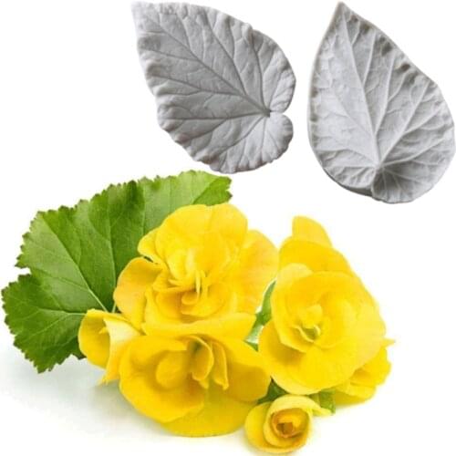 Begonia Flowers Leaf Mold Fondant Cakes Decorating Tools Silicone Mold Sugarcraft Chocolate Baking Tools For Cakes Gumpaste Form