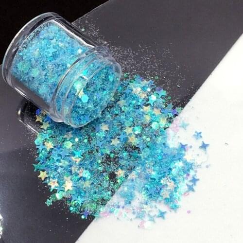 10Ml/box Epoxy Resin Mold Sequins Fillings Sparkling Materials Glitter Powder Heart Star Mix Chunky Sequins Resin Crafts