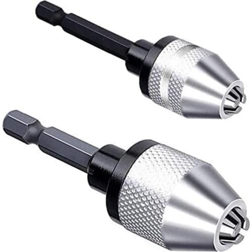 Big deal 2 Pcs Hex Shank Keyless Drill Chuck 1/4 Inch Fast Change Adapter Converter Drill Adapter (0.3mm-3.6mm 0.3mm-6.5mm)