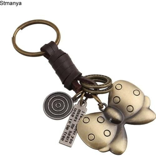 Butterfly Keychain - Men Women Cool Punk Butterfly key Chain High Quality Genuine Key Ring hanging buckle key ring Jewelry 17362