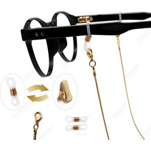 Eyeglasses Chain Snake chain Mask Hanging Rope plated Silicone Loops Clip Padding Sunglasses Accessory Women Gift