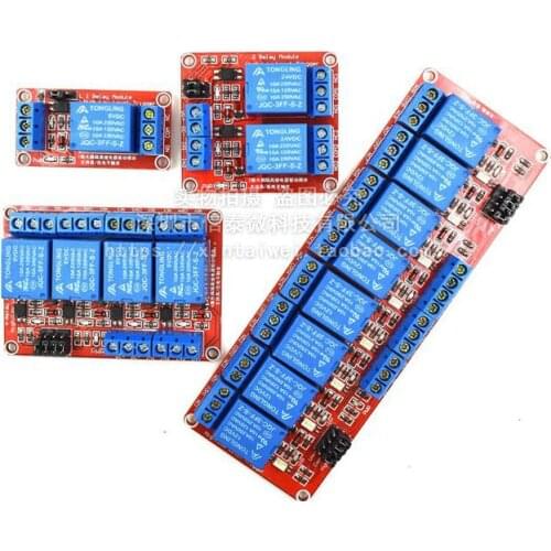 Dc 5V 1/2/4/8 channel Relay module with optocoupler isolation High and low level trigger