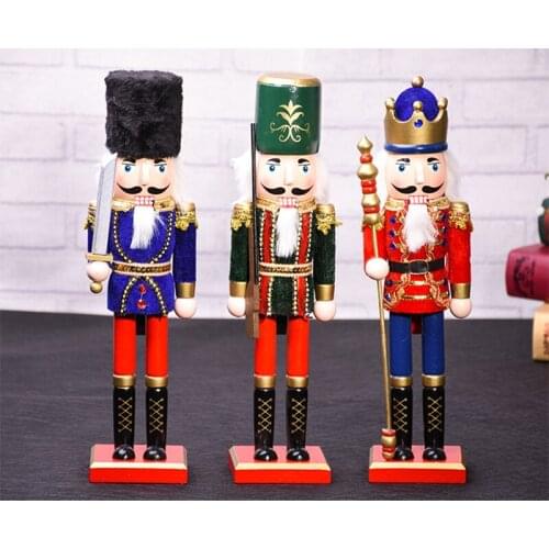 15 Inch Hot Sale 38cm Christmas Gift Europe Style Wood Nutcracker Doll Handmade Table Decor Vintage Handcraft