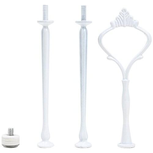 Dessert Hardware Beauty 3 Tier Cake Plate Stand Handle Fitting White Silver Gold Wedding Party Crown Rod