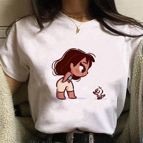 Disney Princess Moana Print Art T Shirt Women Graphic Tee Personality Hipster Summer Girls Tumblr Art Tshirt Streetwear T-shirt