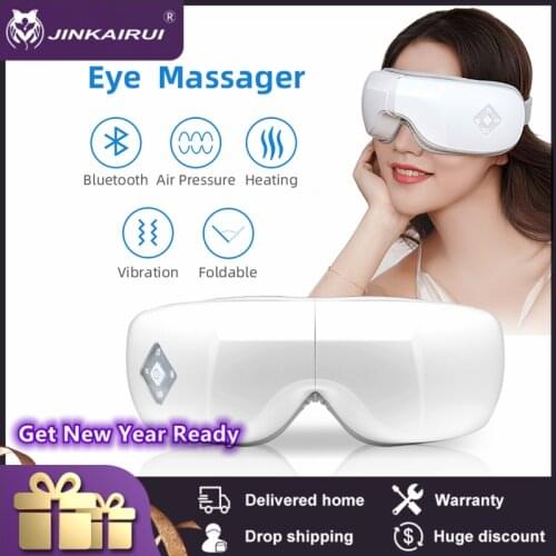 4D Smart Airbag Vibration Eye Massager Eye Care Instrumen Heating Bluetooth Music Relieves Fatigue And Dark Circles Jinkairui