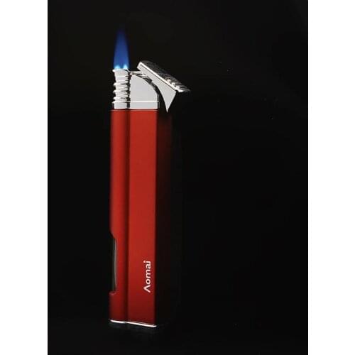 Compact Turbo Lighter Gas Torch Lighter Strip Windproof All Metal Cigar Lighter 1300 C Butane No Gas