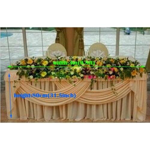 Light champagne wedding table skirt table swag banquet party table swag table cover Wedding decoration