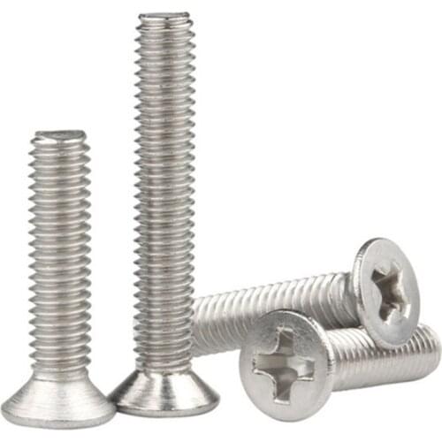 M4 Phillips Screw 5pc 10pcs M1 M1.6 M2 M2.5 M3 M5 M6 Countersunk Head Screw Furniture 304 Stainless Steel Small Black Cross