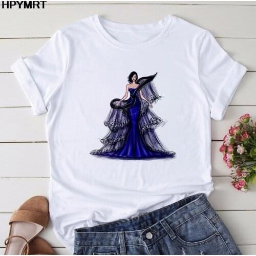 Fashion Princess T Shirt Female Grunge Ulzzang Tshirt Women Cartoon Fun Tops Shirts 90s T-shirt Graphic Clothes Elegant Girl Tee