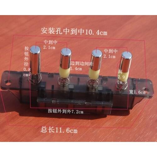 Mounting Hole 10.4mm Pushbutton Piano Type Key Board Switch for Range Hood