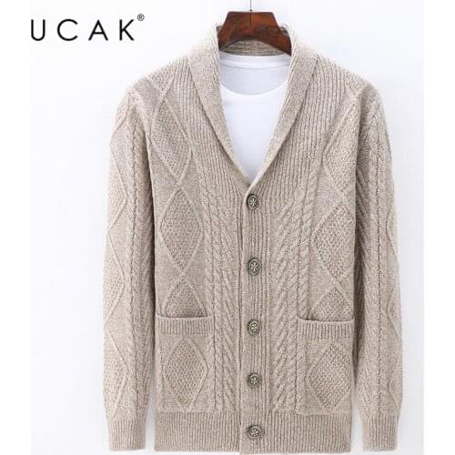 UCAK Brand Sweater Cardigan Men Clothing 2020 Autumn Winter New Fashion Streetwear Cardigans Men Clothes abrigo hombre U1165