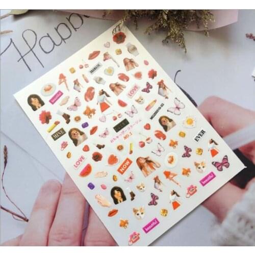 DIY New Style Japanese Serious Nail Decals Nail Art Wacky Expressions Nail Stickers Fashion Nail Art