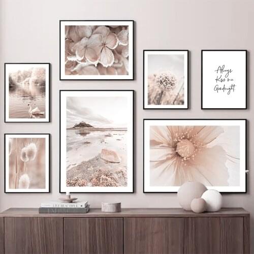 Sea Reed Flower Forest Swan Mountain Wall Art Canvas Painting Nordic Posters And Prints Wall Pictures For Living Room Home Decor