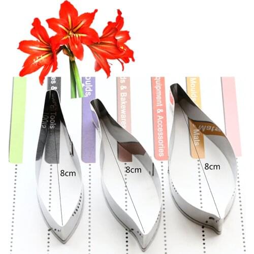 NEW 3pcs/set Stainless Steel Metal Fondant Cake Mold Flower Petal Sugar Paste Cookie Cutters Biscuit Cake Decorating Tools A362