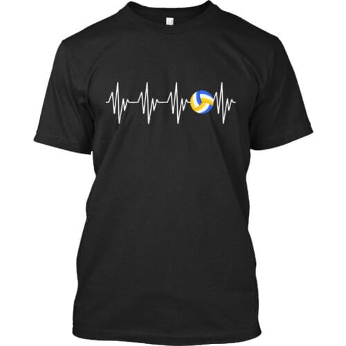 New T Shirts Unisex Funny Tops Tee Basic Models Volleyballer In My Heartbeat Stylisches T Shirt Logo