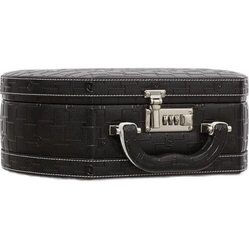 New Cosmetic Storage Box With Mirror Desktop Makeup Organizer Case Dust-Proof Organizer For Cosmetics Leather Covered, Encrypted