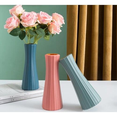 Nordic Plastic Vases Home Wedding Modern Flowers Decorations Creative Simplicity Garden Ornaments Craft Holder Decor