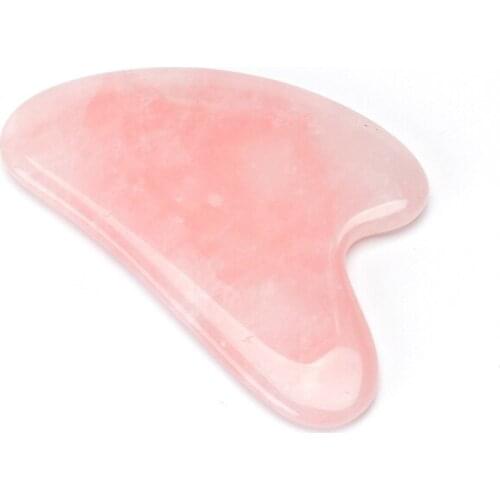 Rose Quartz Jade Guasha Board Natural Stone Scraper Tools For Face Neck Back Body Pressure Therapy