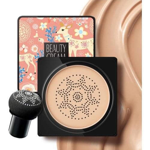 VENZEN Mushroom Cushion Natural Concealer Liquid Foundation Beauty Cream Mushroom Head Cushion BB Cream
