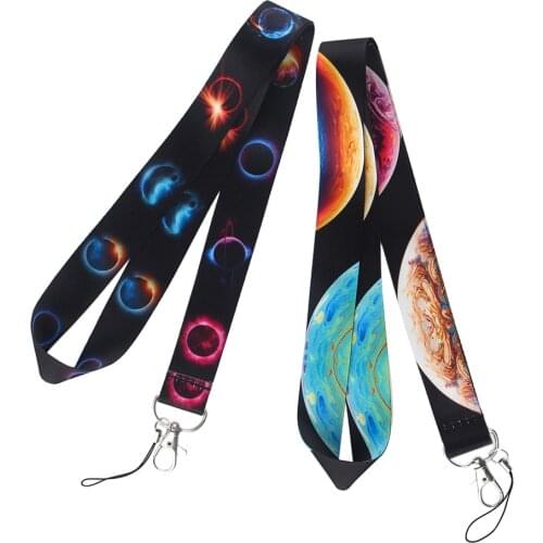 Ransitute R1304 Planet Lanyards ID Badge Holder ID Card Pass Mobile Phone Straps Badge Key Holder Keychain