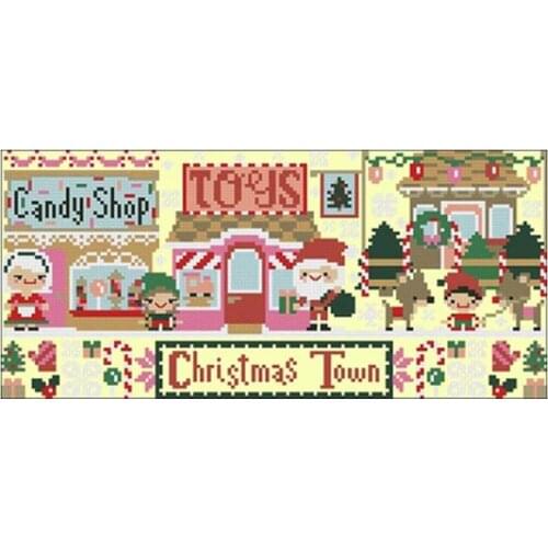 Christmas Town patterns counted 11CT 14CT DIY Cross Stitch Sets Cross-stitch Kits Embroidery Needlework