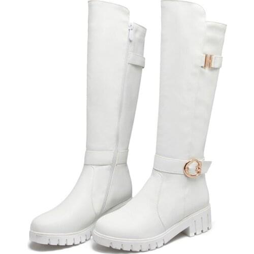 Big Size boots women shoes ankle boots for women ladies boots shoes woman winter Solid color round head side zipper