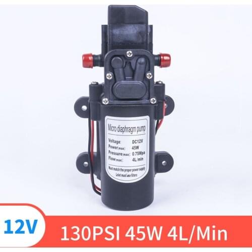 12V 130PSI 45W 4L / min Agricultural Electric Water Pump High Pressure Diaphragm Water Sprayer For Liquid Filling Machine