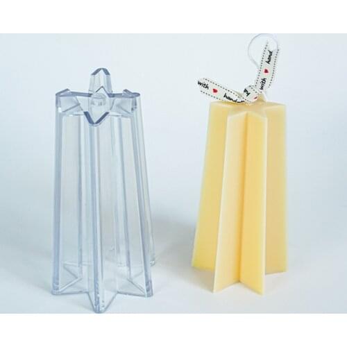 Six-pointed Star Tower Candle Mold Handmade Plastic Aromatherapy Candle Making D0AD
