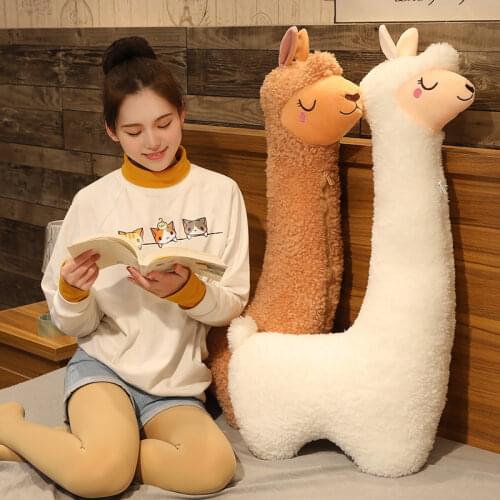 1m 1.3m Cute Alpaca Plush Toy Big Size Plush Alpaca Thrown Pillow Cushion Stuffed Animal Shape Sleep Pillow Bed Use