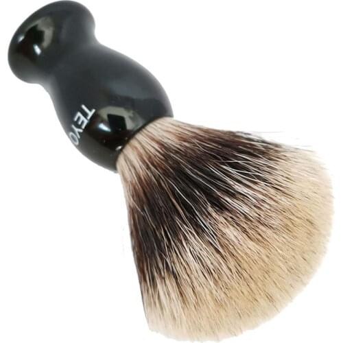 TEYO Two Band Fine Badger Hair Shaving Brush of Resin Handle Perfect for Wet Shave Cream Safety Double Edge Razor Removel Tool