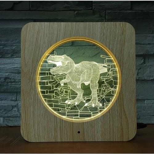 Tyrannosaurus Rex 3D LED ABS Plastic Night Light DIY Customized Lamp Table Lamp Kids Colors Gift Home Decor DropShipping 2794