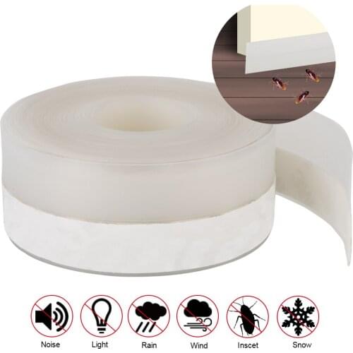 Weather Strip Self Adhesive Door Seal Strip Soundproofing Insect Door Strip 5M Window Seal Draught Dust Width35MM Silicone
