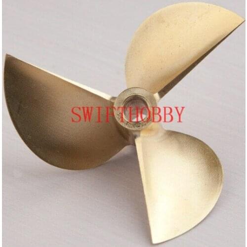 CNC Shaft 1/4 Copper Propeller OD 67/69/70mm 3 bladed Prop For RC Boat