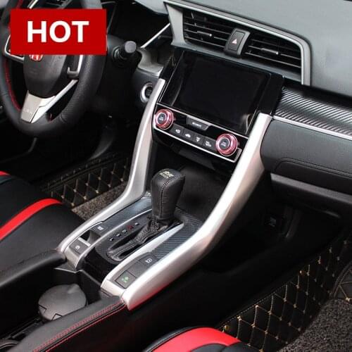For Honda Civic 10th Gen Inner Gear Shift Box Frame Cover Trim 2016 2017 2pcs Car accesories interior Car decoration