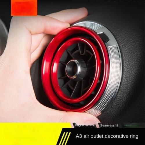 Car Air Conditioning Air Outlet Decorative Ring For Audi A3 S3 RS3 2013-2015 AC Vent Refit Trim Cover Sline Sport Car Styling