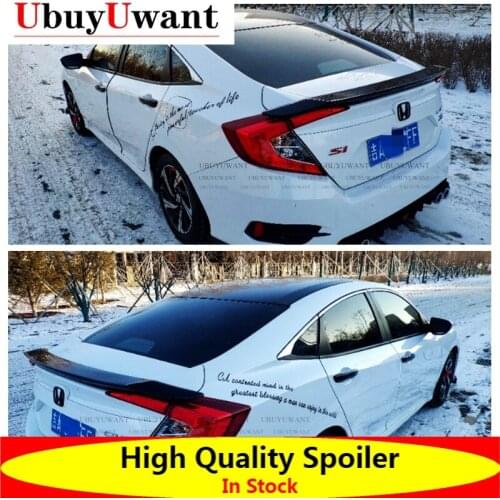 UbuyUwant For Honda Civic 2016-2018 High Quality ABS Plastic Thailand RS Style Primer Color Tail Wing Rear Trunk Car Spoiler