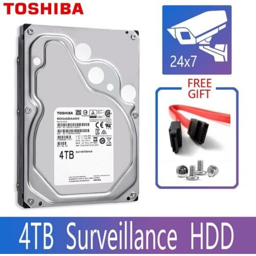 TOSHIBA 4TB Video Surveillance Hard Drive Disk DVR NVR CCTV Monitor HDD HD Internal SATA III 6Gb/s 5400RPM 128MB 3.5" harddisk