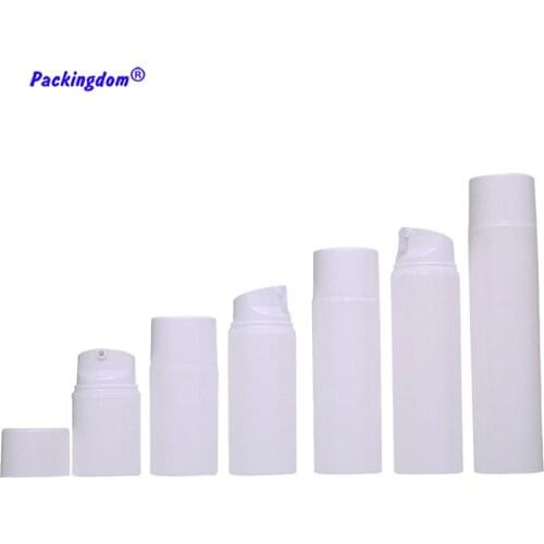 10pcs Airless Pump Bottles Milky White Cosmetics Container Vacuum Empty Lotion Bottle Plastic 30ml 50ml 80ml 100ml 120ml 150ml