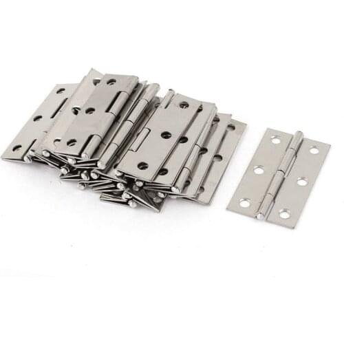 2.5 inches Long 6 Mounting Holes Stainless Steel Butt Hinges 20 Pcs (Pack of 20)