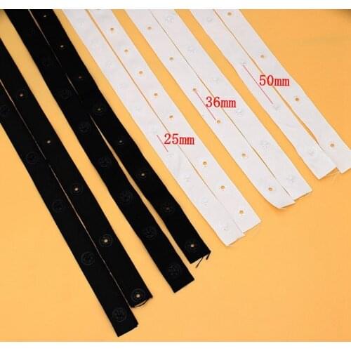 2 /5yards/lot snap buttons tapes snaps Ribbon Mixed Black White Stud Cloth Diaper fabric tape buttons