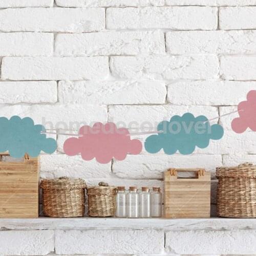 2.8M Hanging Cartoon Clouds Bunting Garland Banner Pennant 10-Flags Decor