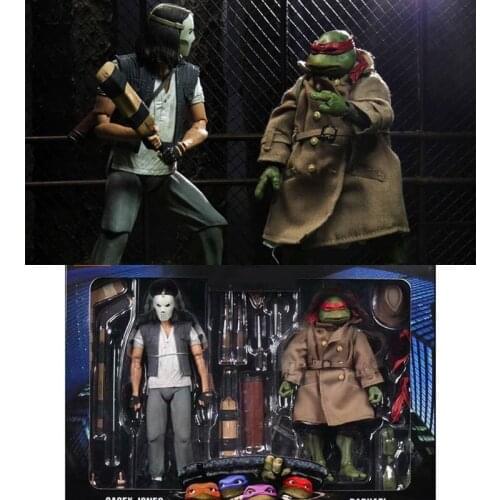 Bebop Rocksteady Anime Turtle Figure NECA Casey Jones Raphael Action Figure Toys 2PCS/Set
