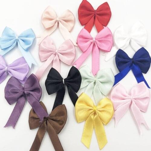 40pcs Satin Ribbon Bows Flowers Wedding Appliques DIY Craft U pick A44